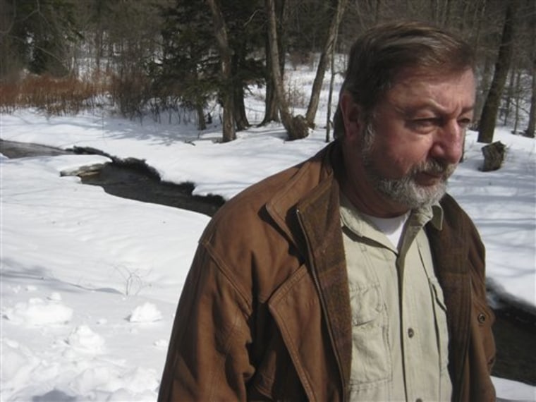 In this March 5, 2010 photo, Lee Hartman, the Delaware River chairman for Trout Unlimited, is shown at the west branch of the Lackawaxen River in Pleasant Mount, Pa. Stone Energy Corp. wants to withdraw water from the creek as part of its plan to drill for natural gas in the Marcellus shale formation in the Delaware River watershed. (AP Photo/Michael Rubinkam)
